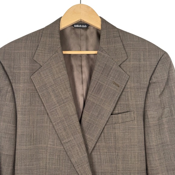 Polo‎ University Club Ralph Lauren Mens 44L Brown Plaid Wool Blazer Jacket - Picture 1 of 14